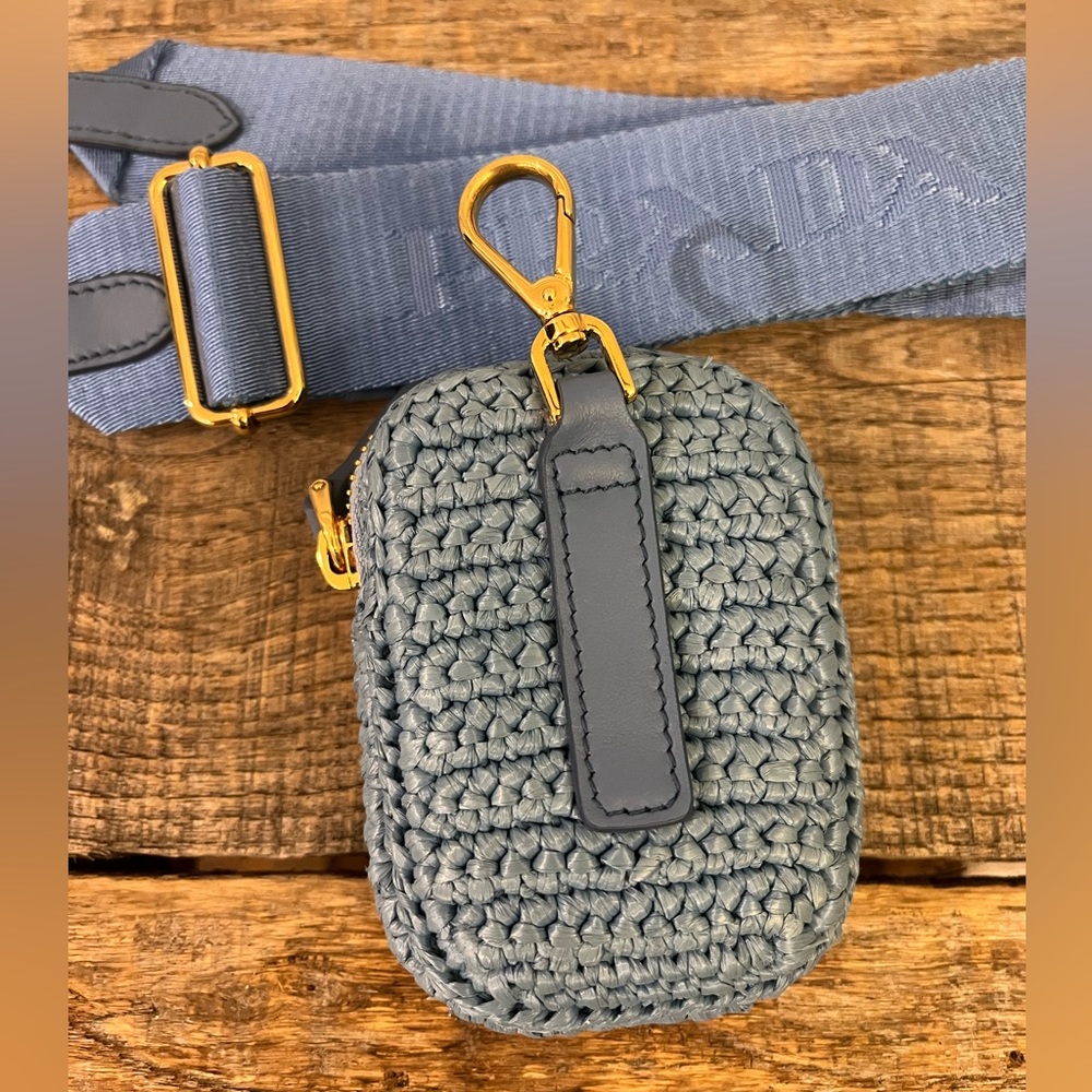 Prada Re-edition 2005 Raffia Coin Purse & Shoulder Strap Accessory - Picture 6 of 9